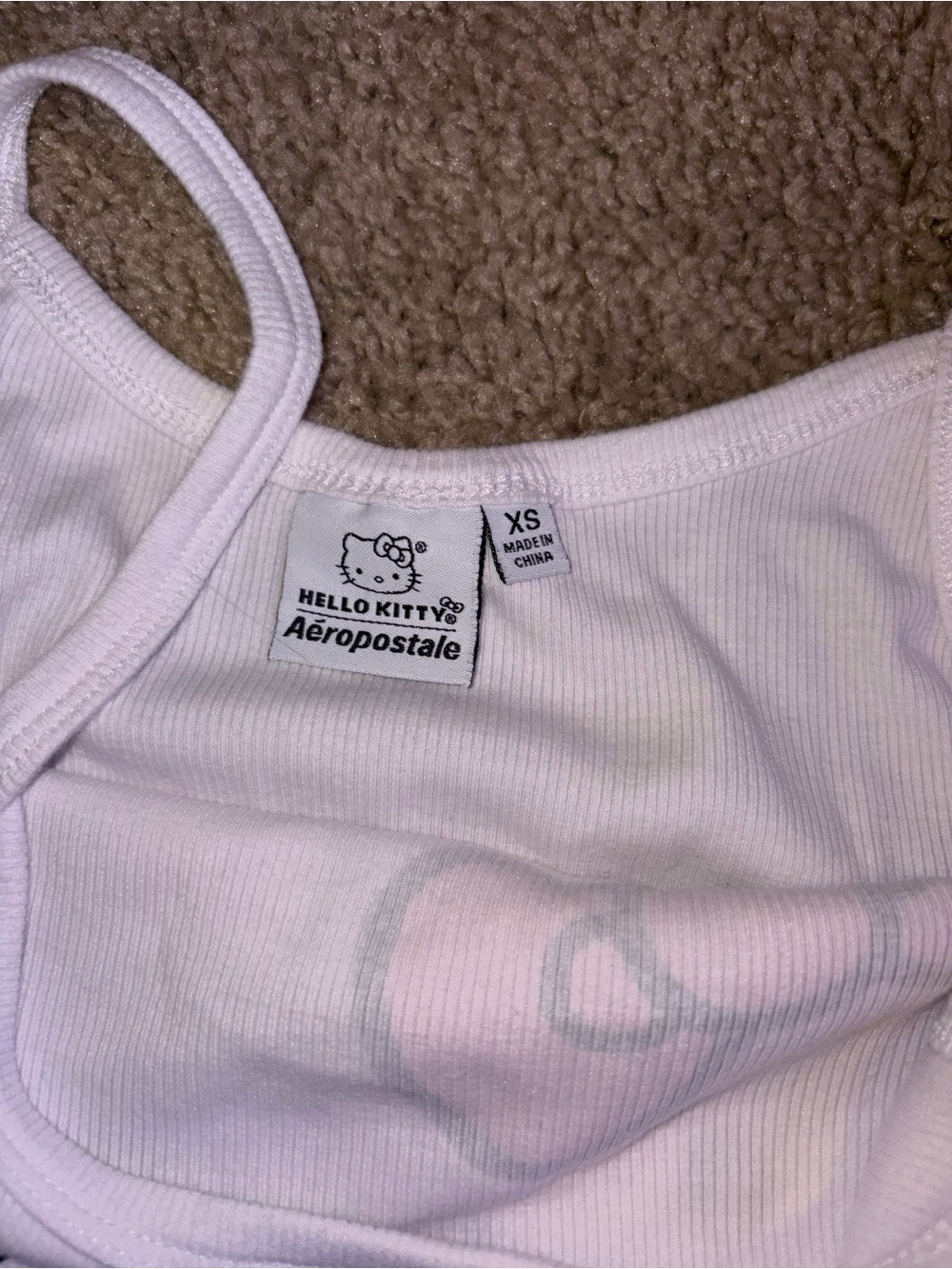 Aeropostale White Hello Kitty Graphic Camisole with Pink Bow - Picture 3 of 3